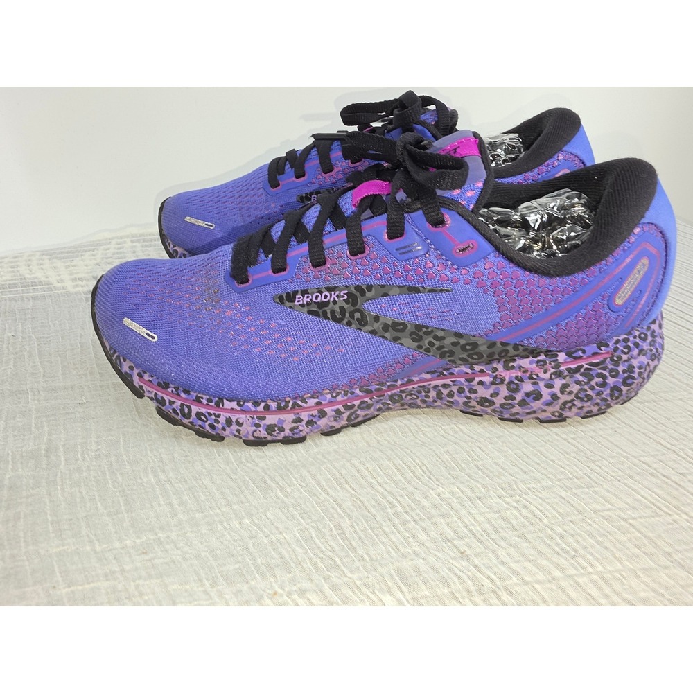 Brooks Ghost 14 Purple Leopard Print Running Shoes Womens 1203561B567 - Picture 9 of 9